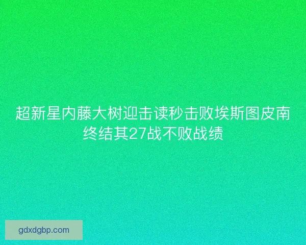 超新星内藤大树迎击读秒击败埃斯图皮南终结其27战不败战绩