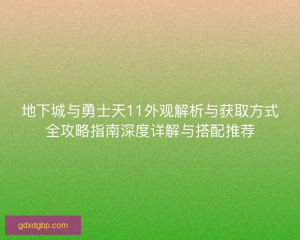 地下城与勇士天11外观解析与获取方式全攻略指南深度详解与搭配推荐