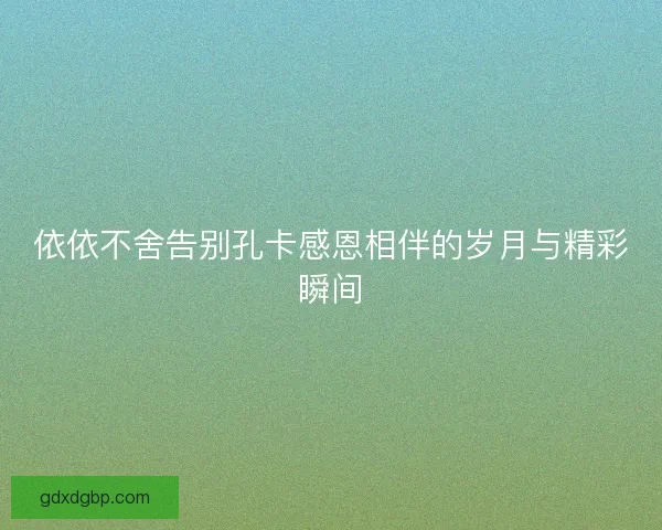 依依不舍告别孔卡感恩相伴的岁月与精彩瞬间